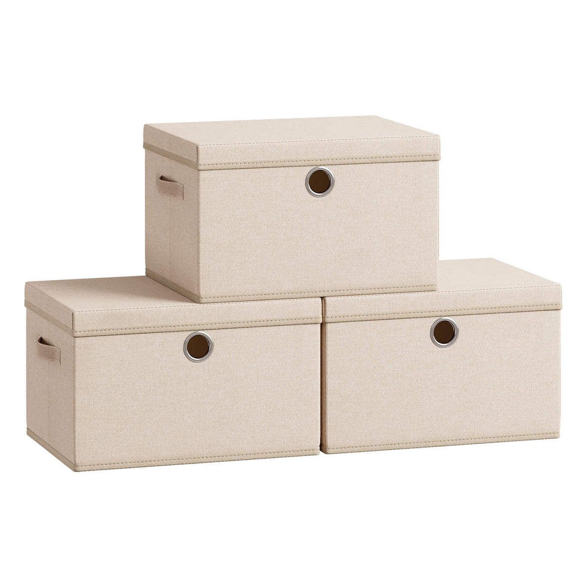 SONGMICS Set of 3 Storage Bins with Lids, 41 Quart Foldable Storage Boxes