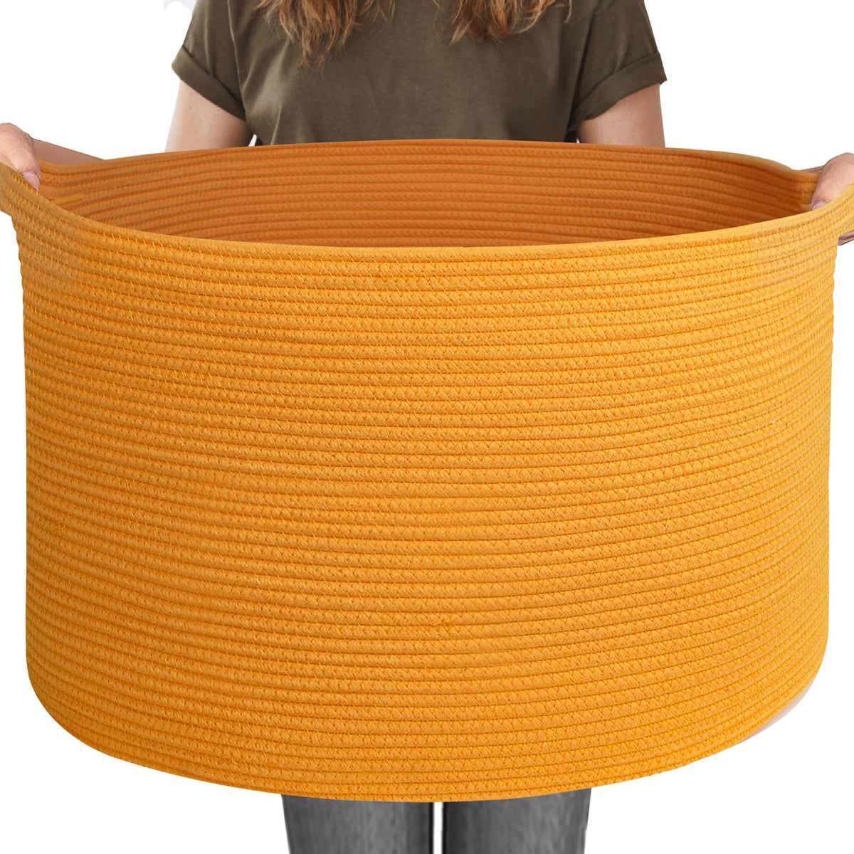 MEGASKET Large Black Blanket Basket, 22" X 22" X 14" Woven Rope Bin for Storage, Kids Dog Toy Storage Box Organizer Bins, Blanket Holder for Living Room, Decorative Wicker Basket for Organizing