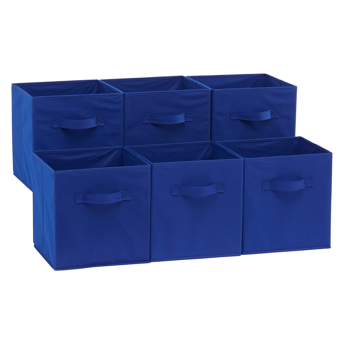 Amazon Basics Collapsible Fabric Storage Bins with Handles, Cube Organizer, Lightweight Fabric, 10.5"x10.5"x11", Brown, 6-Pack