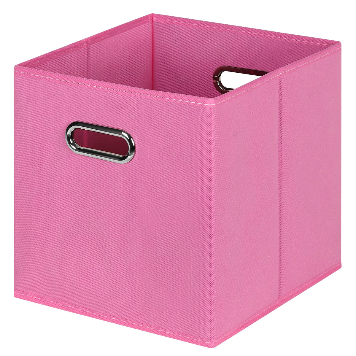 Black Foldable Storage Cubes Bins , Fabric Storage Box Cubes Organizer Baskets with Dual Handles for Home Organizer (Black)