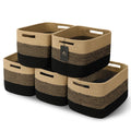 5 Pack Storage Baskets for Organizing, 13.7"×9.8"×7.8 ", natural