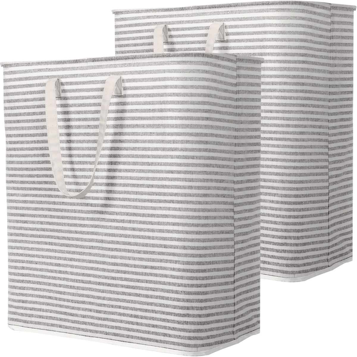 Lifewit 80L Large Laundry Baskets, 2 Pack, Reinforced Handles, Grey