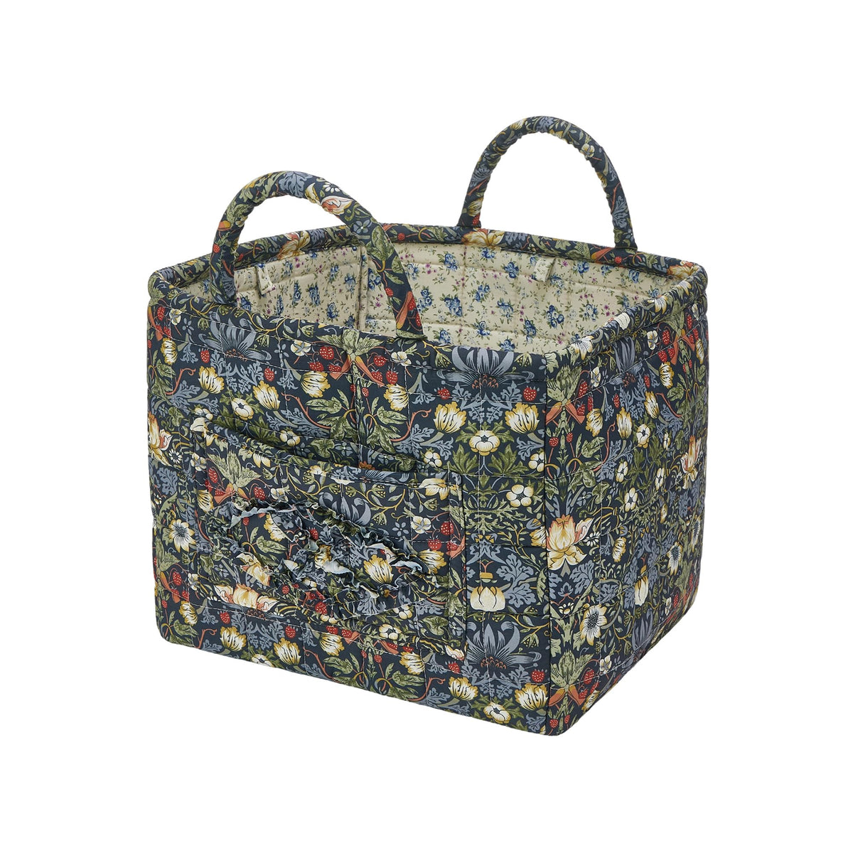 Boho Fabric Storage Basket, Large Capacity Laundry Basket, 12.2'' x 10.23'' x 10.23'' Collapsible Laundry Hamper with Easy Carry Handles (B Multi-Color 1, L)