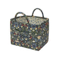 Quilted Fabric Storage Baskets with Handles, Boho Floral Gift Basket Foldable Organizer Bin for Home Decor, Picnic, Travel 12''x10''x10'' (Light Green)