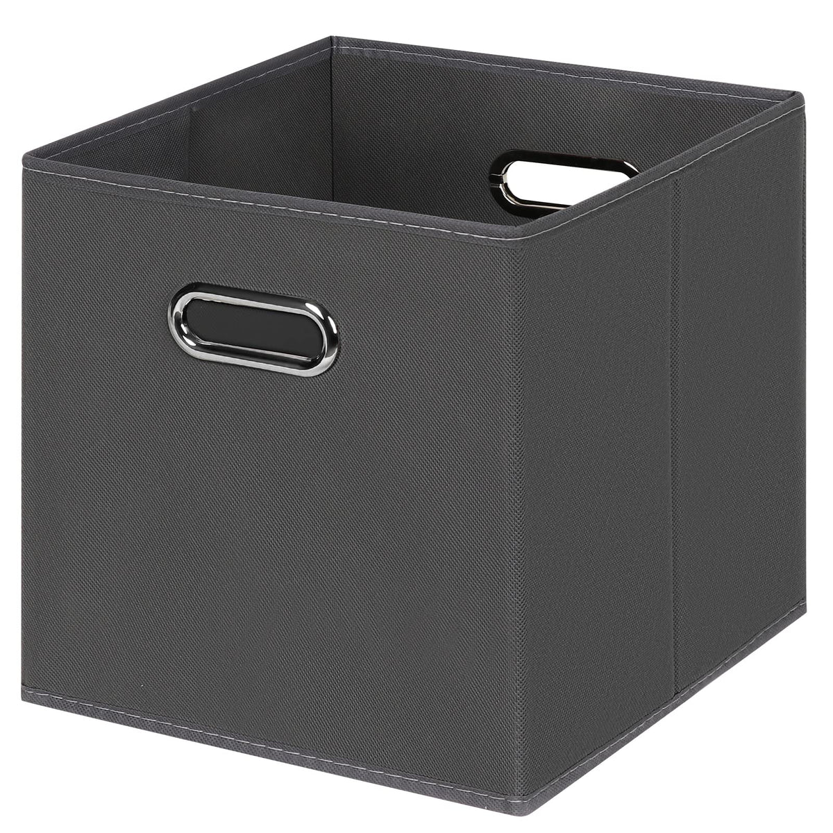 Black Foldable Storage Cubes Bins , Fabric Storage Box Cubes Organizer Baskets with Dual Handles for Home Organizer (Black)