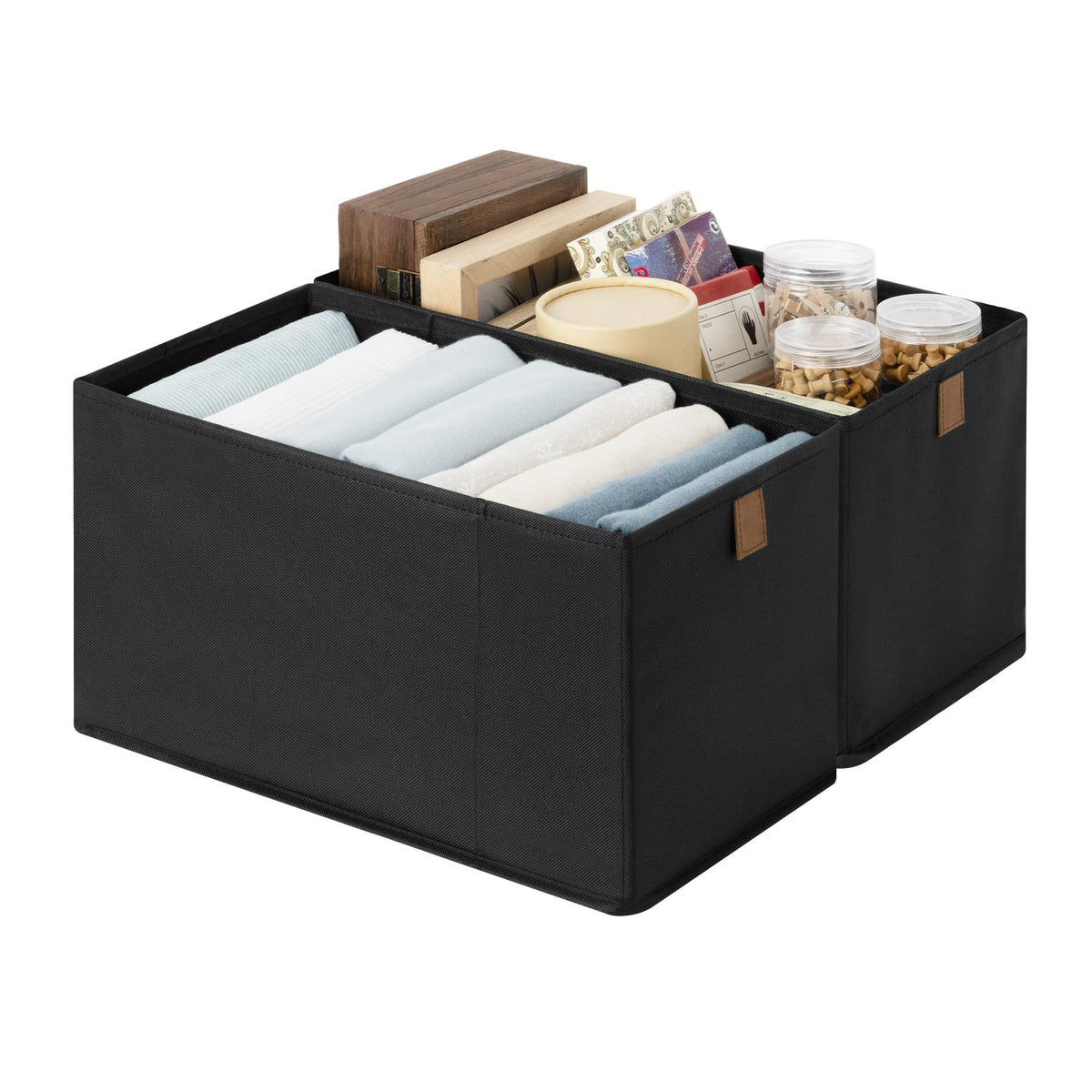 StorageWorks Narrow Closet Baskets, 6¼"Lx14¾Wx8¼H, 4-Pack, Brown&Beige