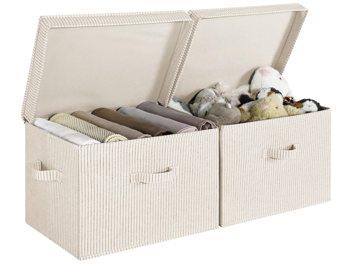StorageWorks Fabric Storage Bins with Lids, Closet Storage Bins