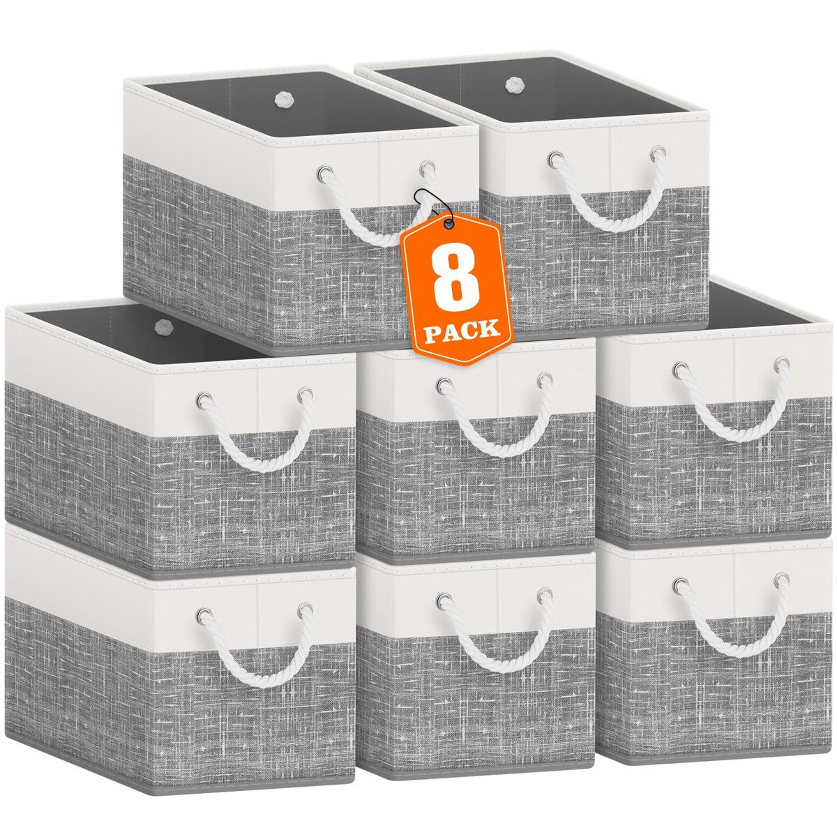 Fab totes Storage Bins Foldable Storage Baskets with Rope Handles