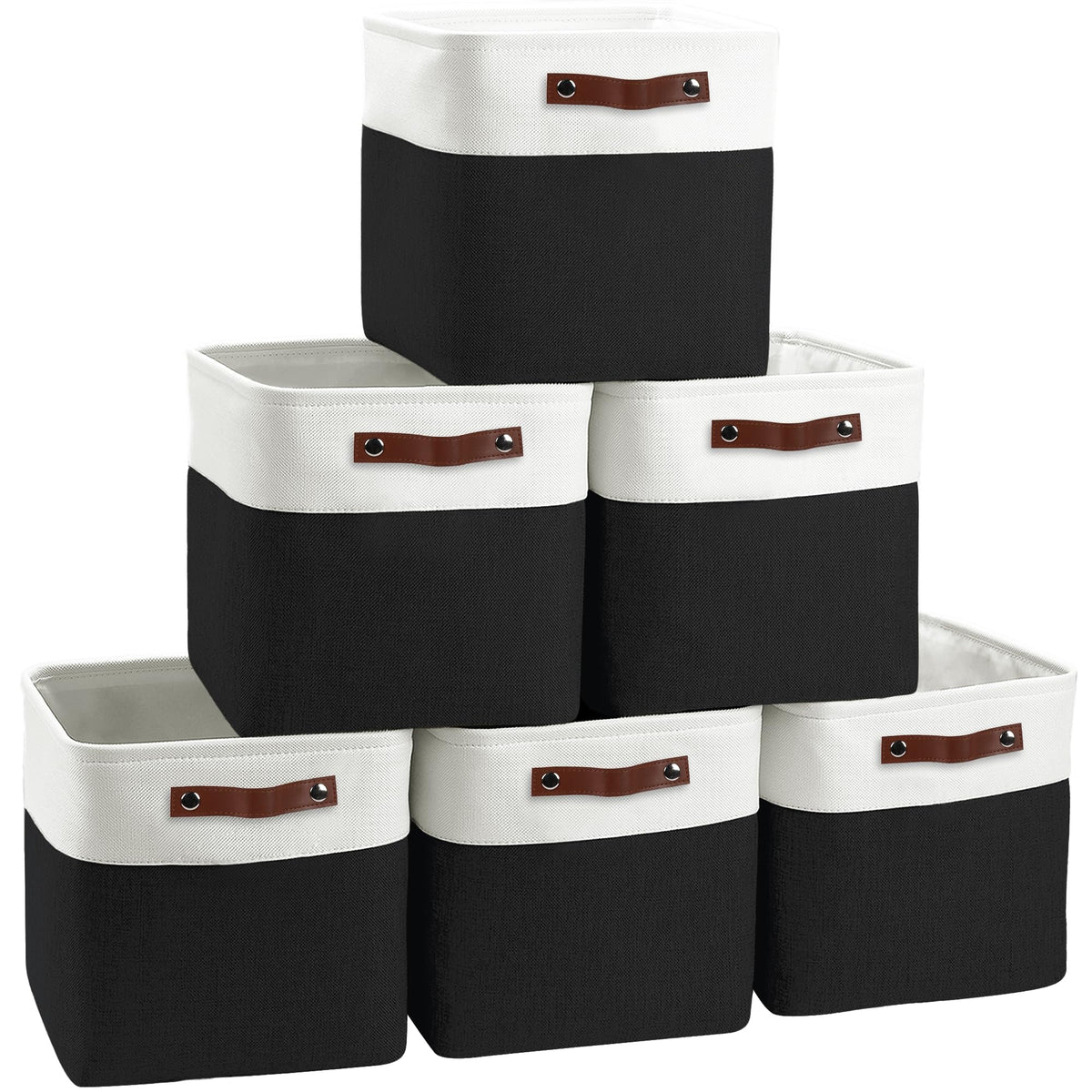 FinishingBo 11 inch Cube Storage Bin 6 Pack, Cube Organizer Bins