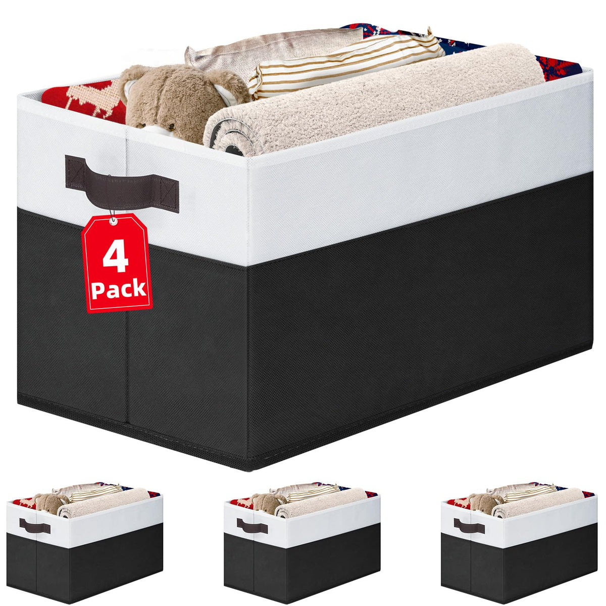 Criusia Large Storage Baskets 8 Pack Versatile Fabric Storage Bins for Closet Cabinet Wardrobe Nursery Pantry | Nursery Organizer Bins for Baby Diaper Toys Clothes | Housewarming Mothers Day Gift