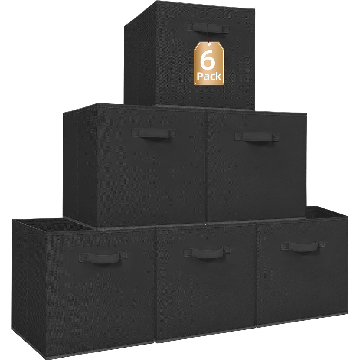 STORAGE MANIAC Storage Cubes, 11 Inch 6 Pack Collapsible Fabric Shelf Bins
