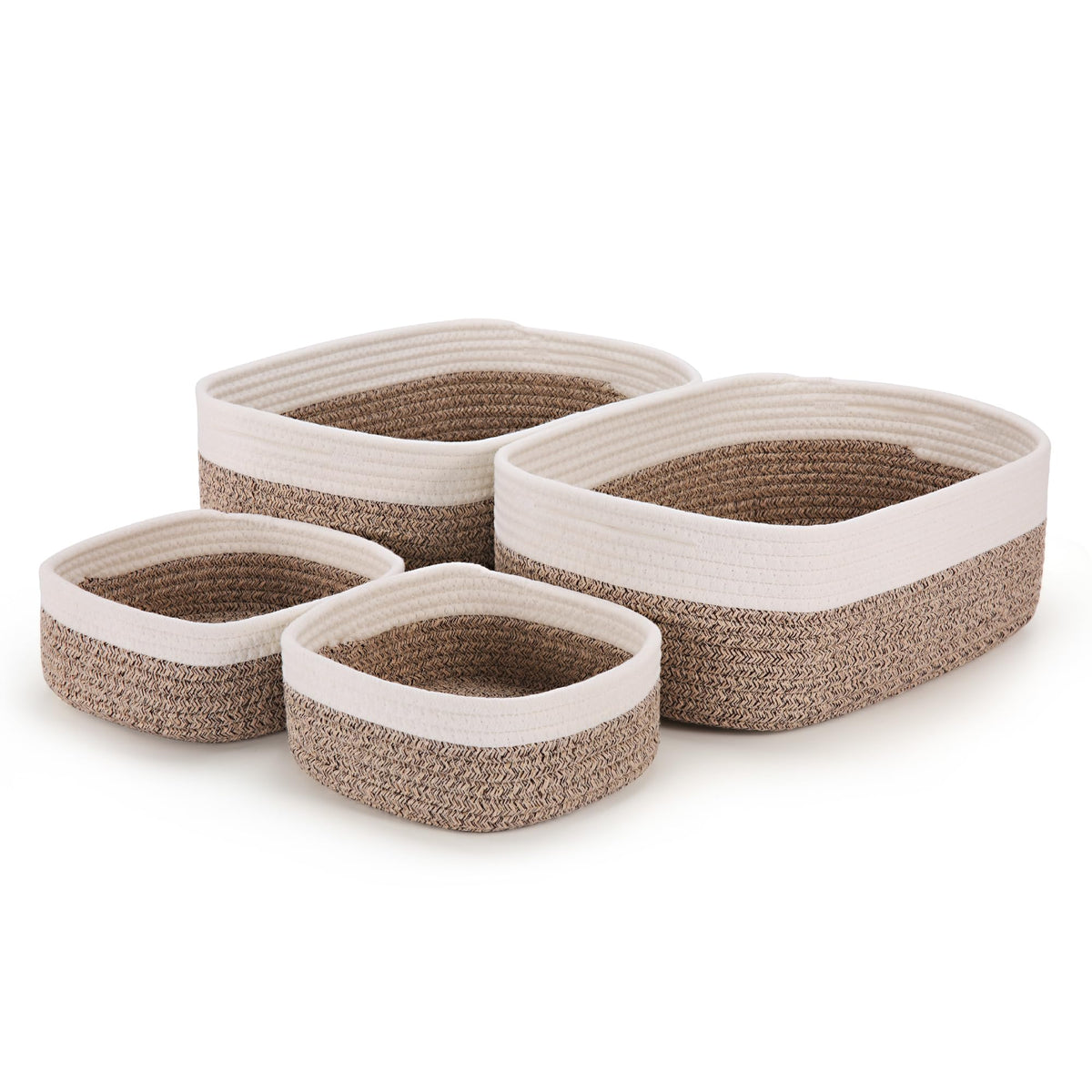 Storage Baskets for Shelves, 4 Pack, 2 Sizes Organizer Bins