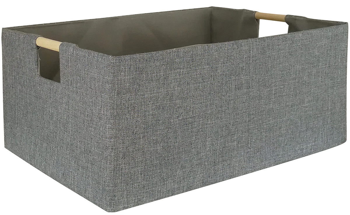 Storage Bin for Shelves Rectangle Closet Baskets Foldable Box with Handles, Gray Storage Bins, Storage Boxes for Home Office Car Dormroom