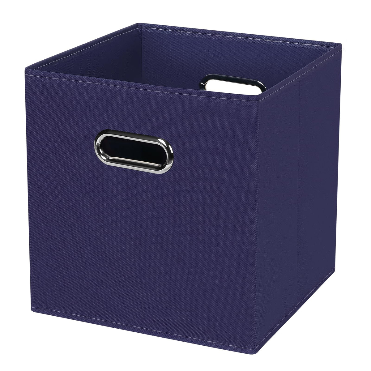Black Foldable Storage Cubes Bins , Fabric Storage Box Cubes Organizer Baskets with Dual Handles for Home Organizer (Black)