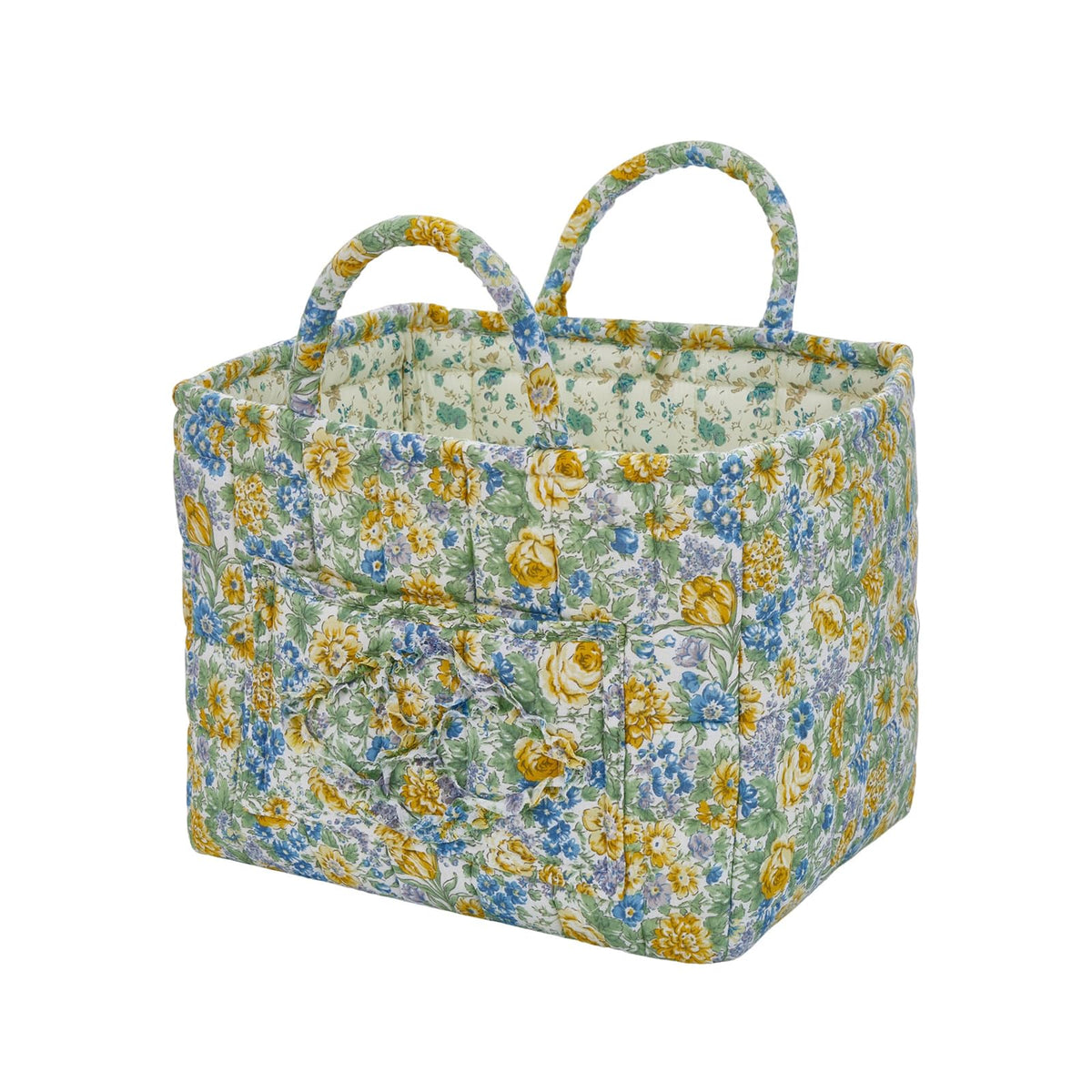 Boho Fabric Storage Basket, Large Capacity Laundry Basket, 12.2'' x 10.23'' x 10.23'' Collapsible Laundry Hamper with Easy Carry Handles (B Multi-Color 1, L)