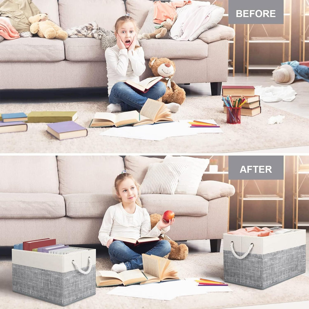 Fab totes Storage Bins Foldable Storage Baskets with Rope Handles