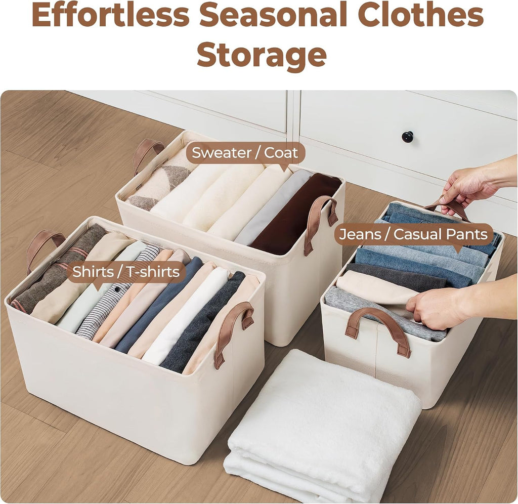 StorageWorks Storage Basket for Shelves, Storage Bins, Natural, 2-Pack