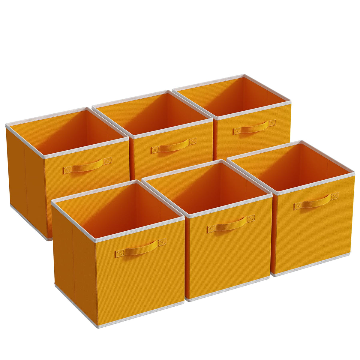 MAX Houser Foldable Fabric Storage Bins with Dual Plastic Handles, Grey
