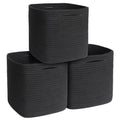 11x11 Cube Storage Bin - 3 Pack Woven Storage Cubes Organizer, 11 Inch Cotton Rope Baskets for Organizing, Square Baskets for Shelves, Baby Nursery Closet Bins, Cubby Toy Box Organizer