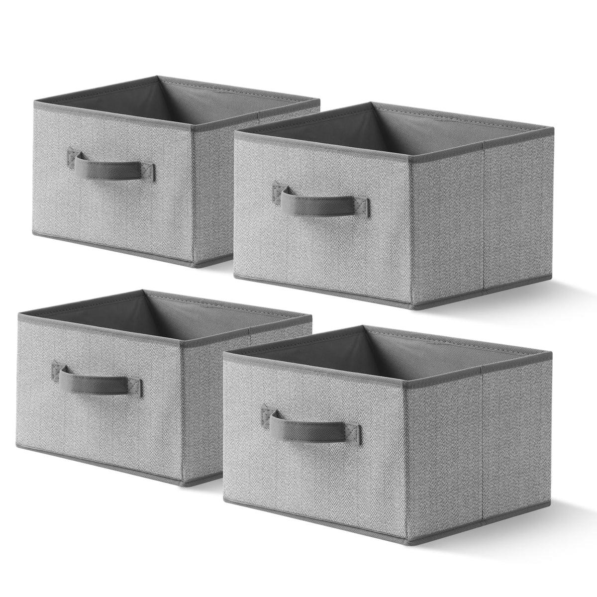 Storage Baskets, 11-Inch Woven Fabric Bins, Storage Cubes with Reinforced Handles, Organizer Bins for Closet Shelves, Foldable, for Toys, Clothes, Natural Beige (3PCS/Beige-11*11*7.8inch)