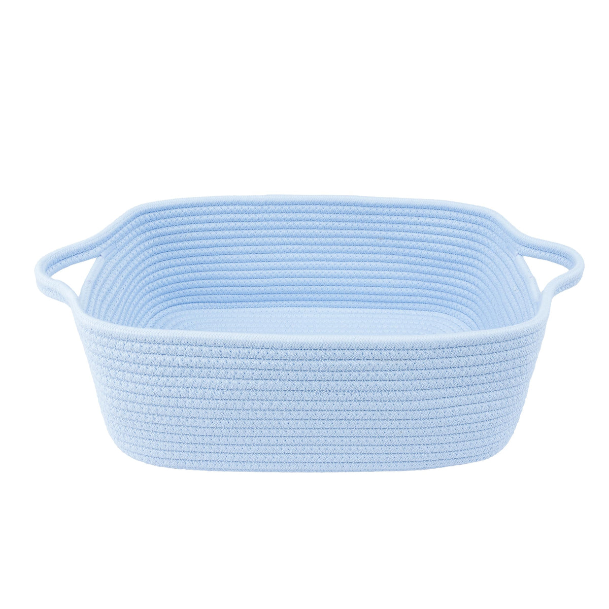 XUANGUO Medium Woven Cotton Rope Storage Basket with Handles, Rust