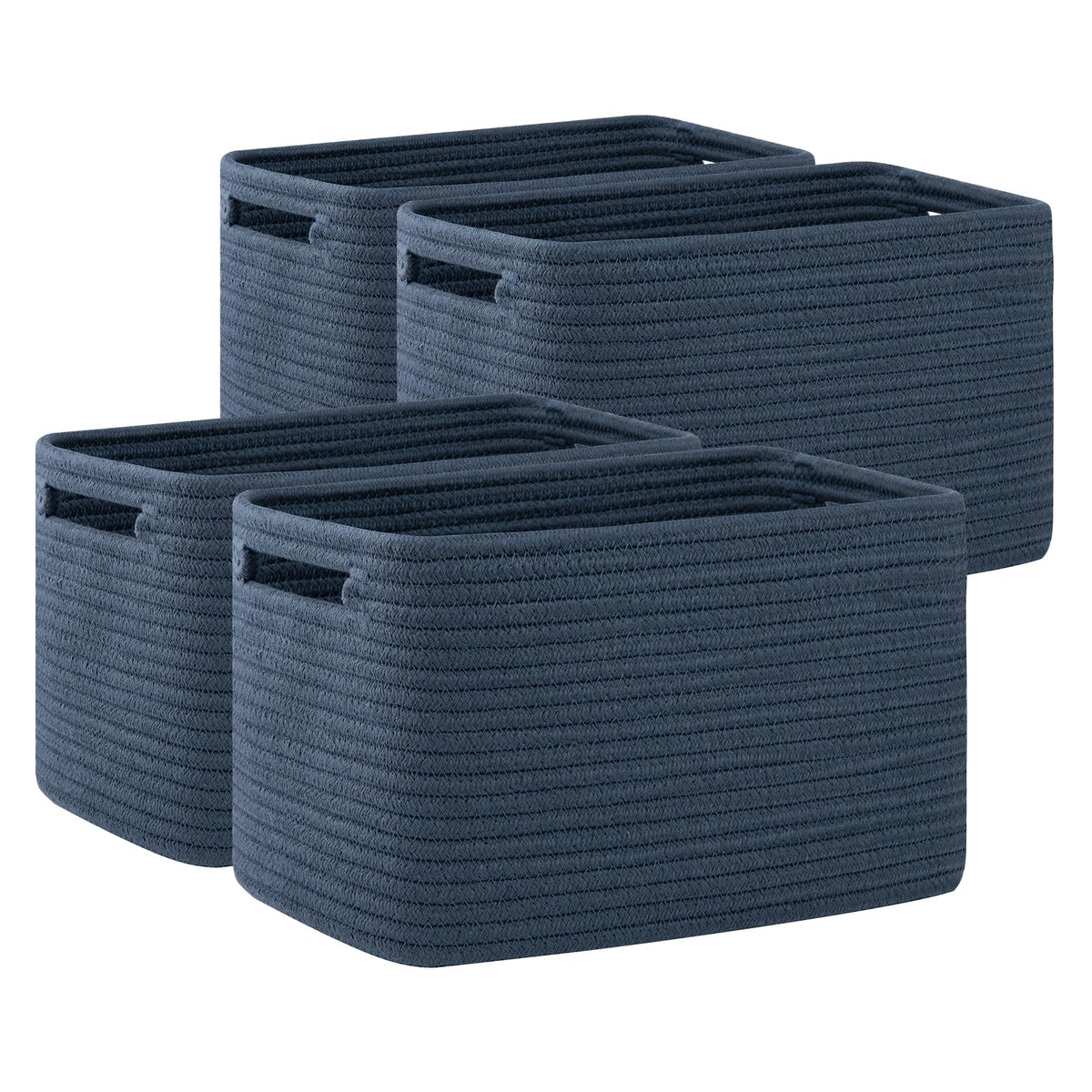 OIAHOMY 4 Pack Storage Baskets for Organizing 15L Cube Storage Bins Brown