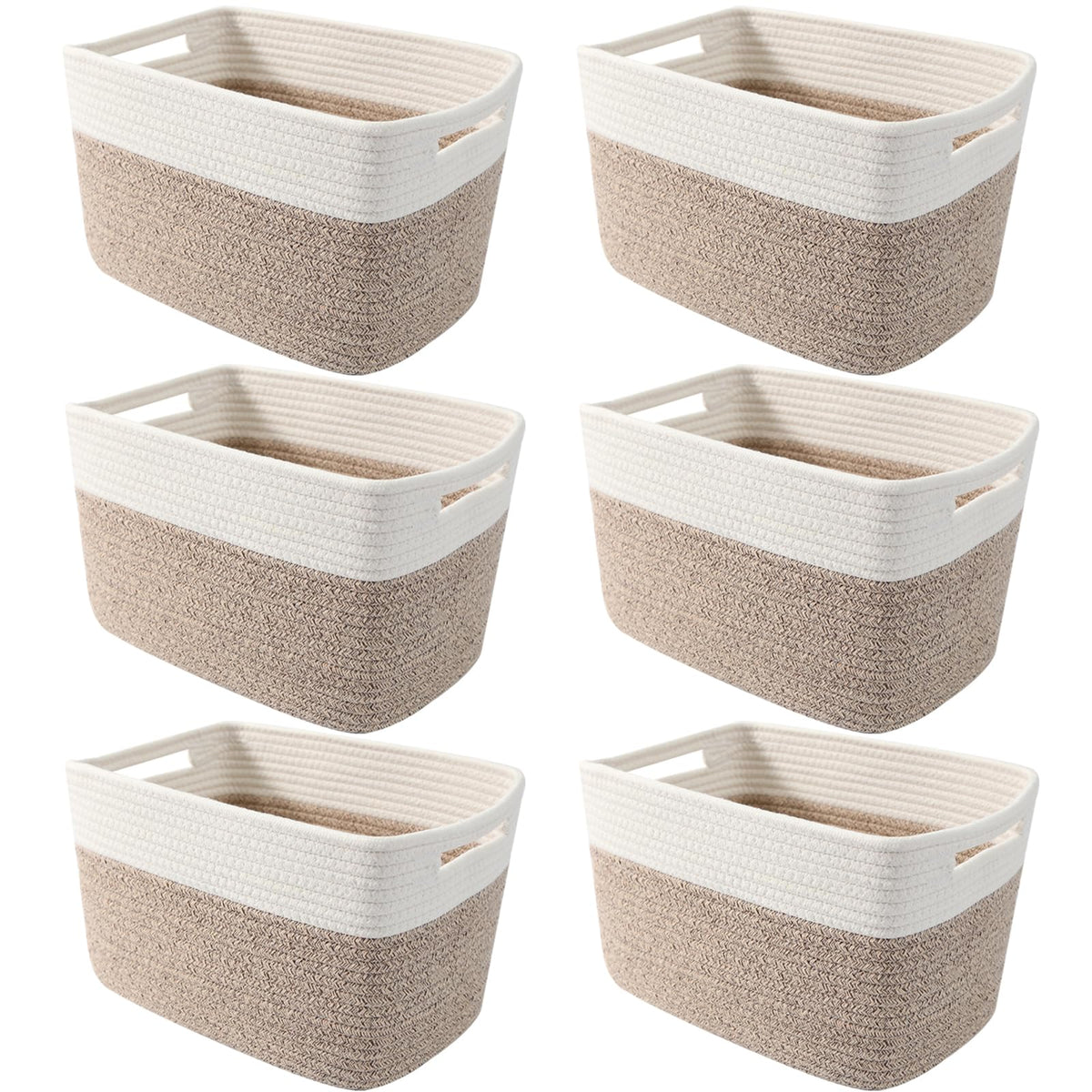 3 Pack Woven Baskets,Storage Baskets for Shelves with Handles