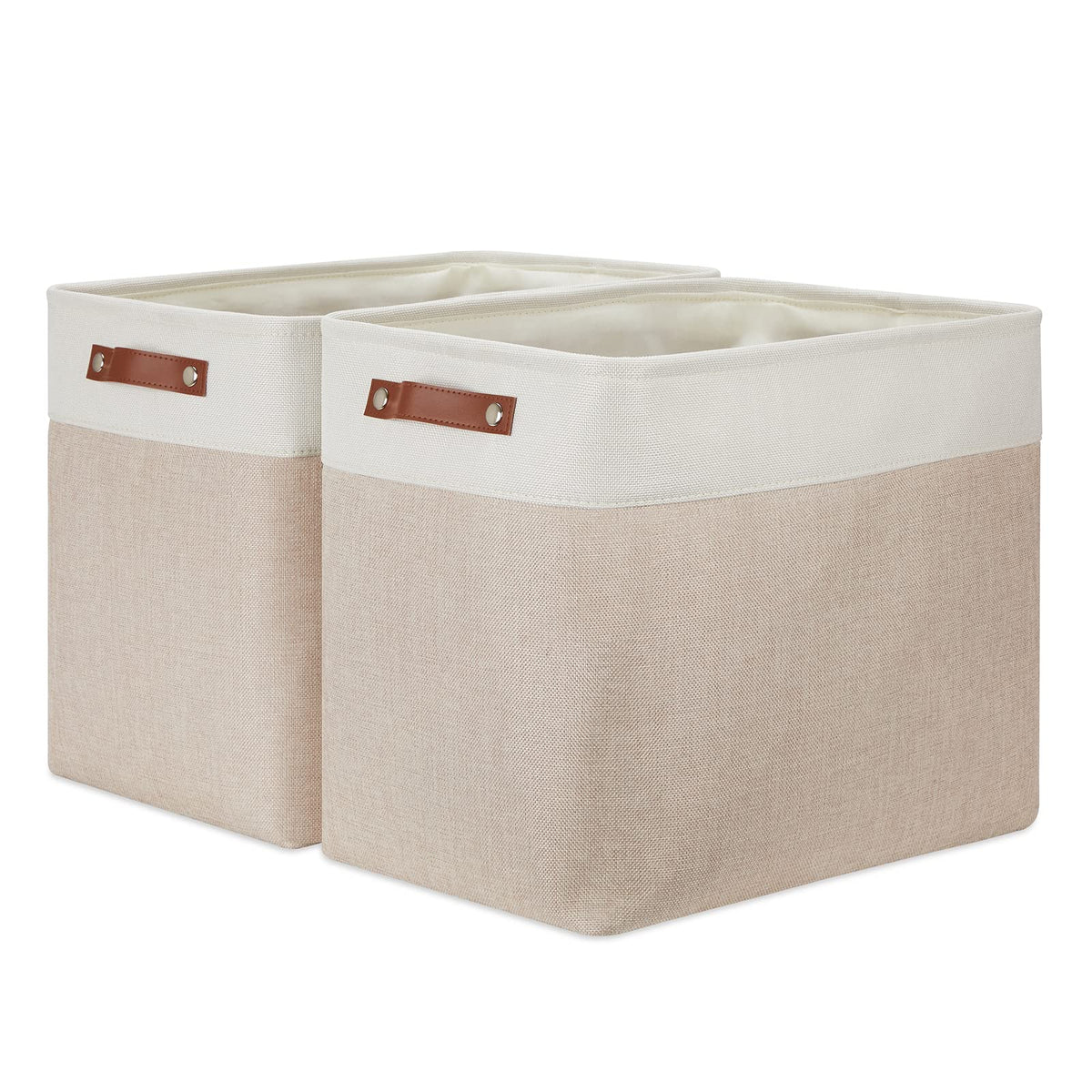 DULLEMELO Extra Large Storage Baskets, Fabric Storage Bins for Organizing Shelves Nursery Toys Books, Closet Baskets and Bins with Handles, Black&Grey, 2-Pack