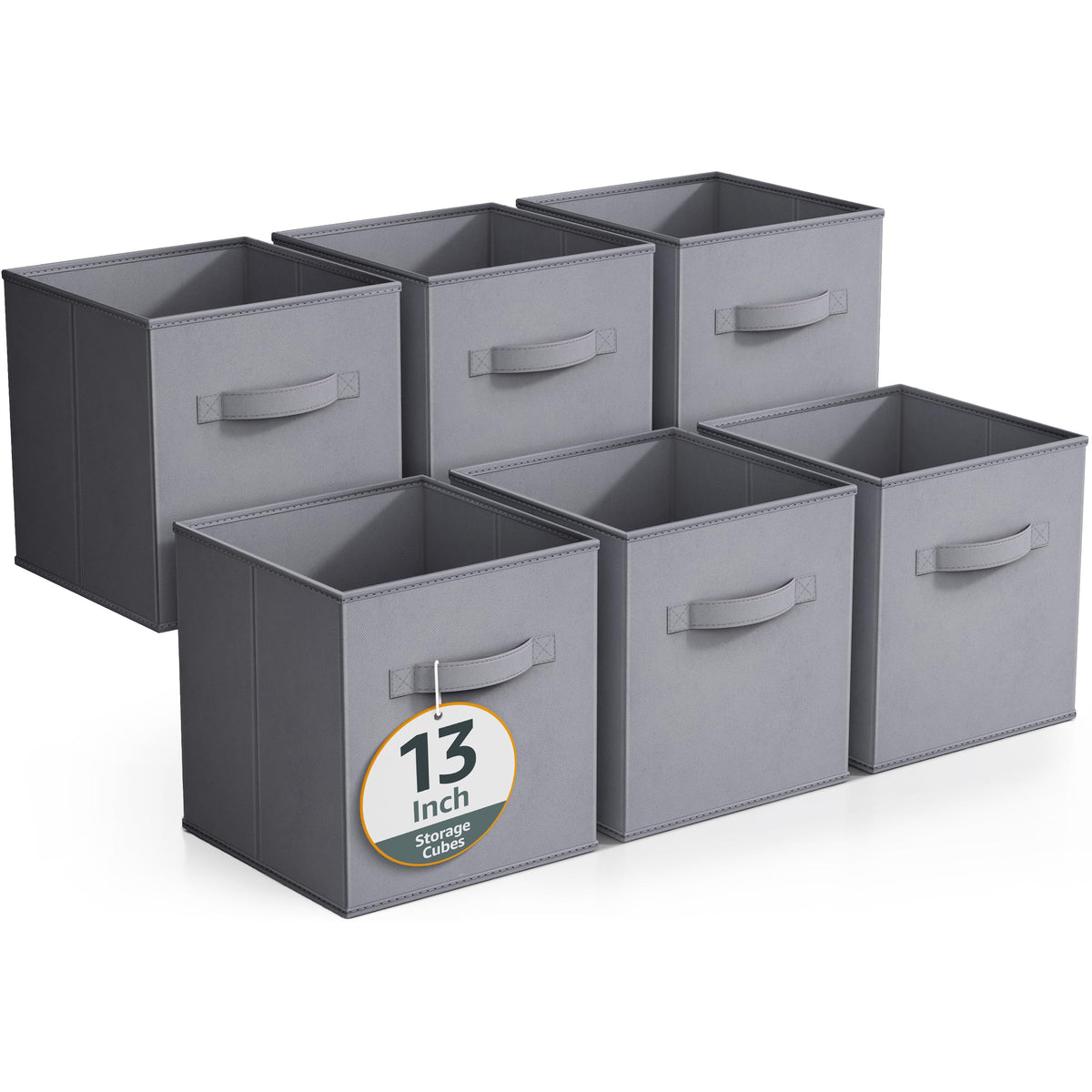 Sorbus Fabric Storage Cubes, 6-Pack Foldable Bins (11 Inch, Dark Green)