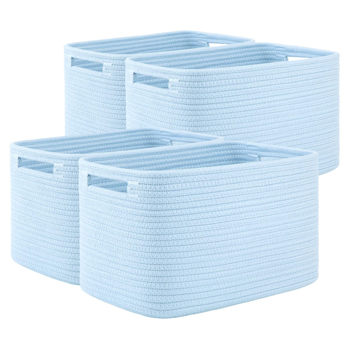 OIAHOMY 4 Pack Storage Baskets for Organizing 15L Cube Storage Bins Brown
