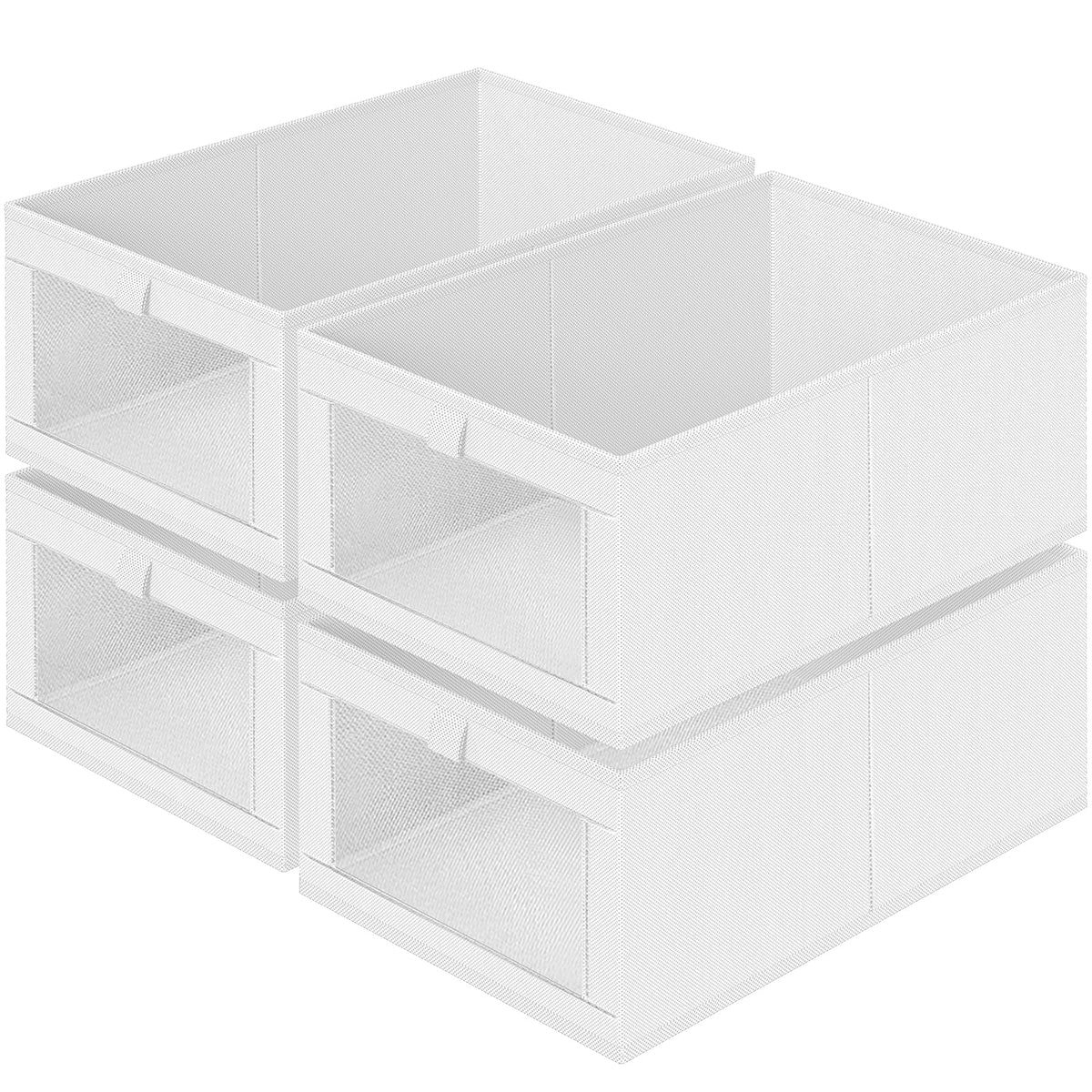 Criusia 6 Pack Linen Closet Organizers and Storage, Large Linen Closet Baskets for Organization, Foldable Storage Containers for Clothing, Towels, Toys, Jeans, Books, Shelves, Beige