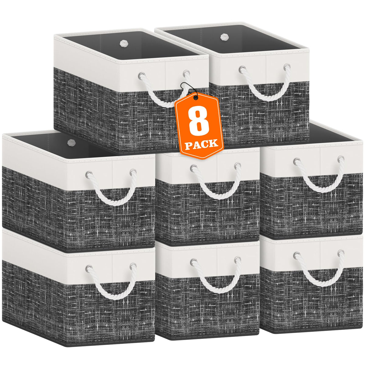 Fab totes Storage Bins Foldable Storage Baskets with Rope Handles