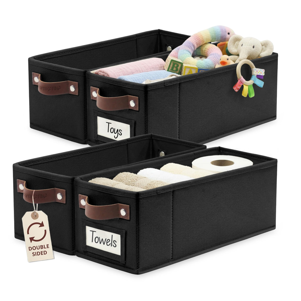 DECOMOMO Storage Bins, Cube Storage Bin with Labels