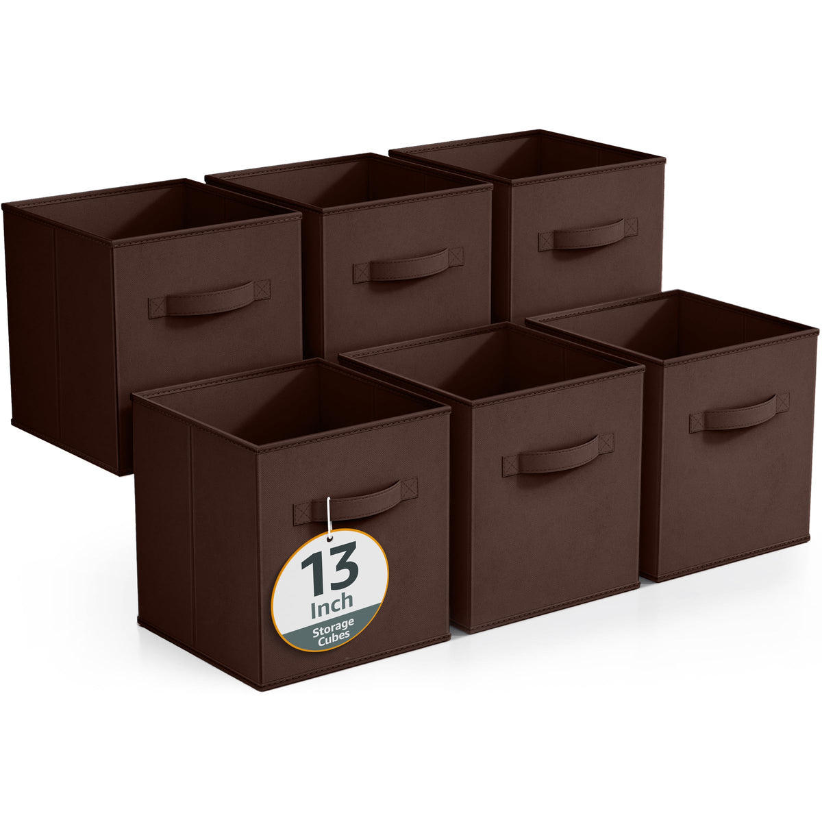 Sorbus Fabric Storage Cubes, 6-Pack Foldable Bins (11 Inch, Dark Green)