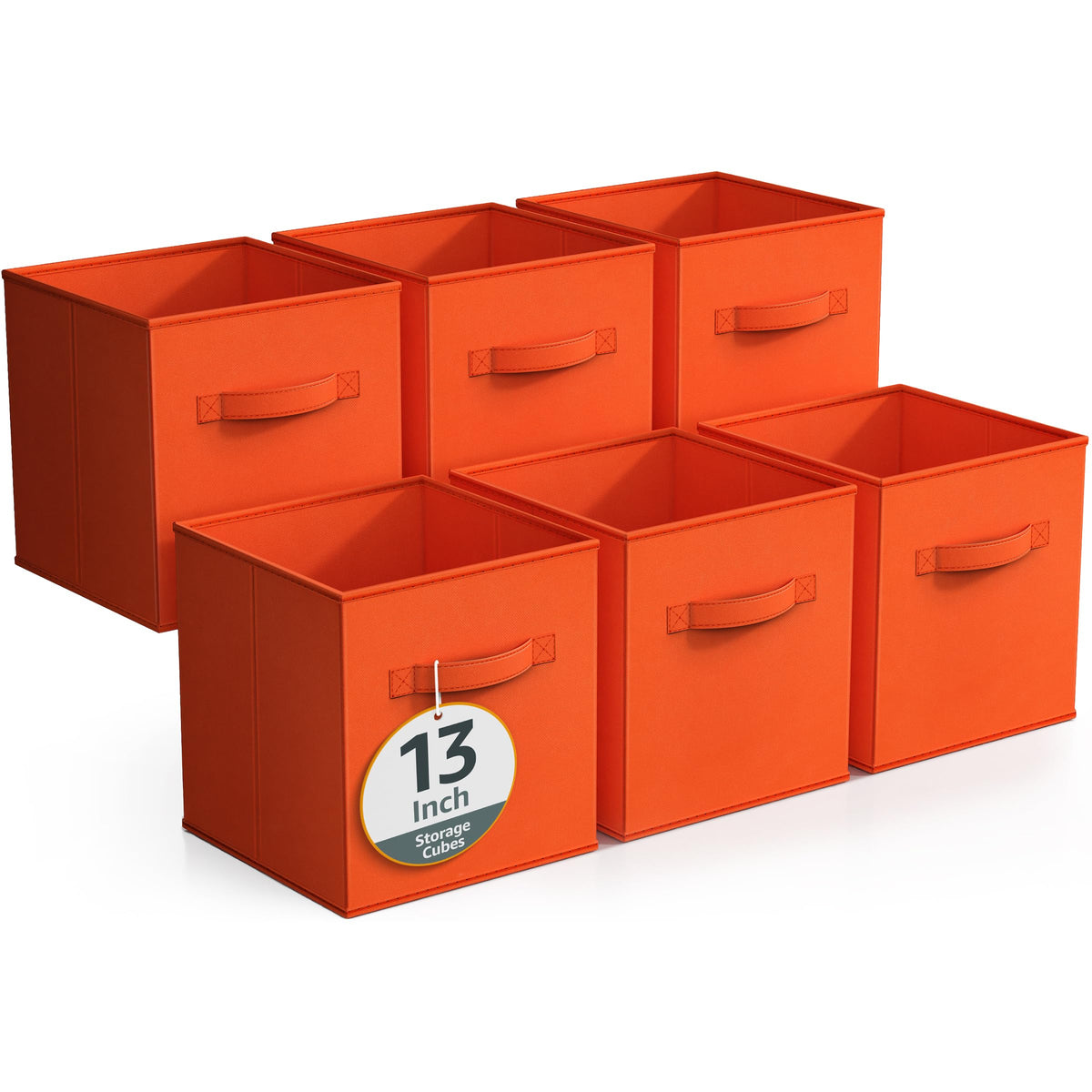 Sorbus Fabric Storage Cubes, 6-Pack Foldable Bins (11 Inch, Dark Green)