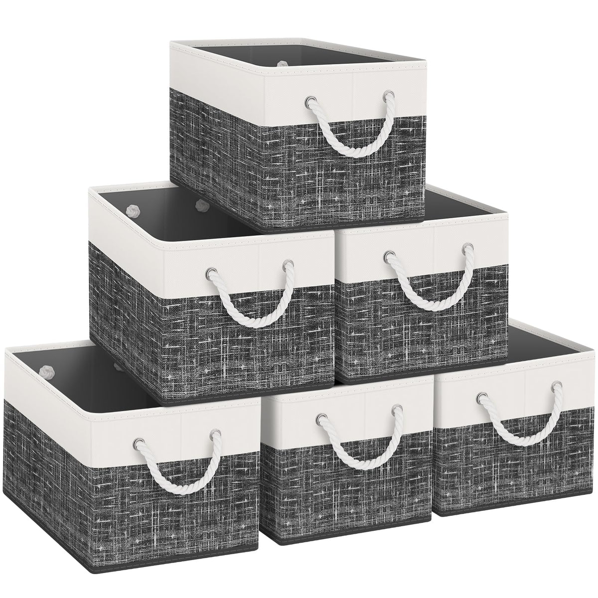 Fab totes Storage Bins Foldable Storage Baskets with Rope Handles