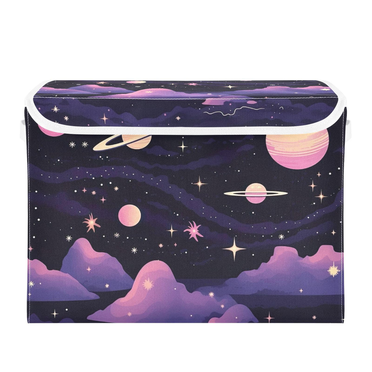 Vintage Colorful Herbs and Wild Flowers Floral Storage Bins with Lids and Carrying Handle,Foldable Storage Boxes Organizer Containers Baskets Cube with Cover for Home Bedroom Closet Office