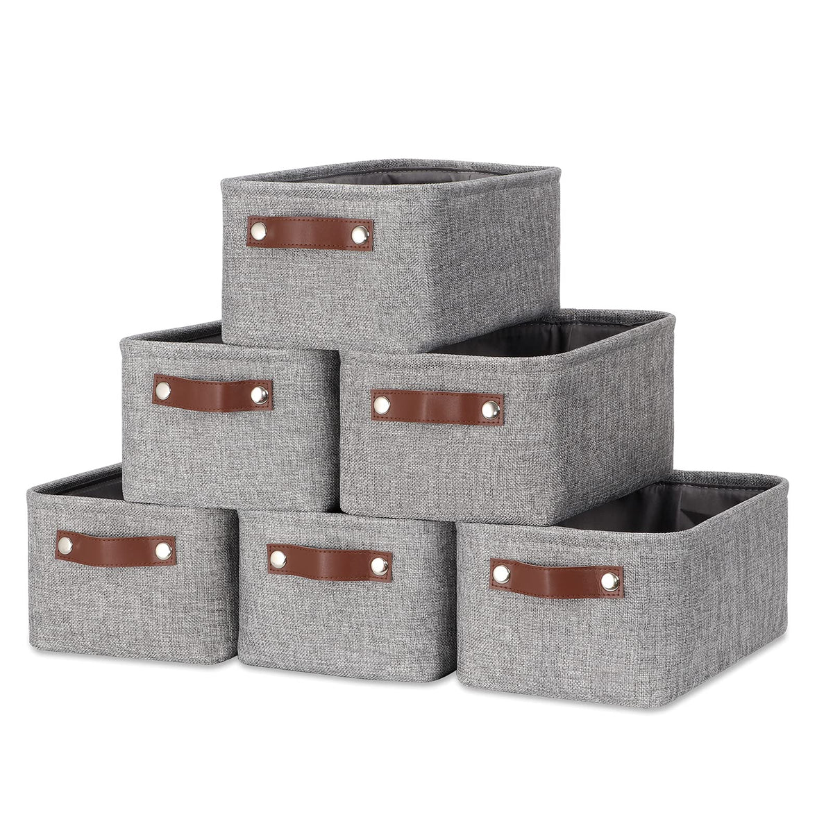 DULLEMELO Fabric Storage Bins for Laundry, Home, Foldable Storage Baskets for Shelves, Toys, Collapsible Storage Bins for Office, Closet,Bedroom(White&Khaki,L-15"x11"x9.5",4-Pack)
