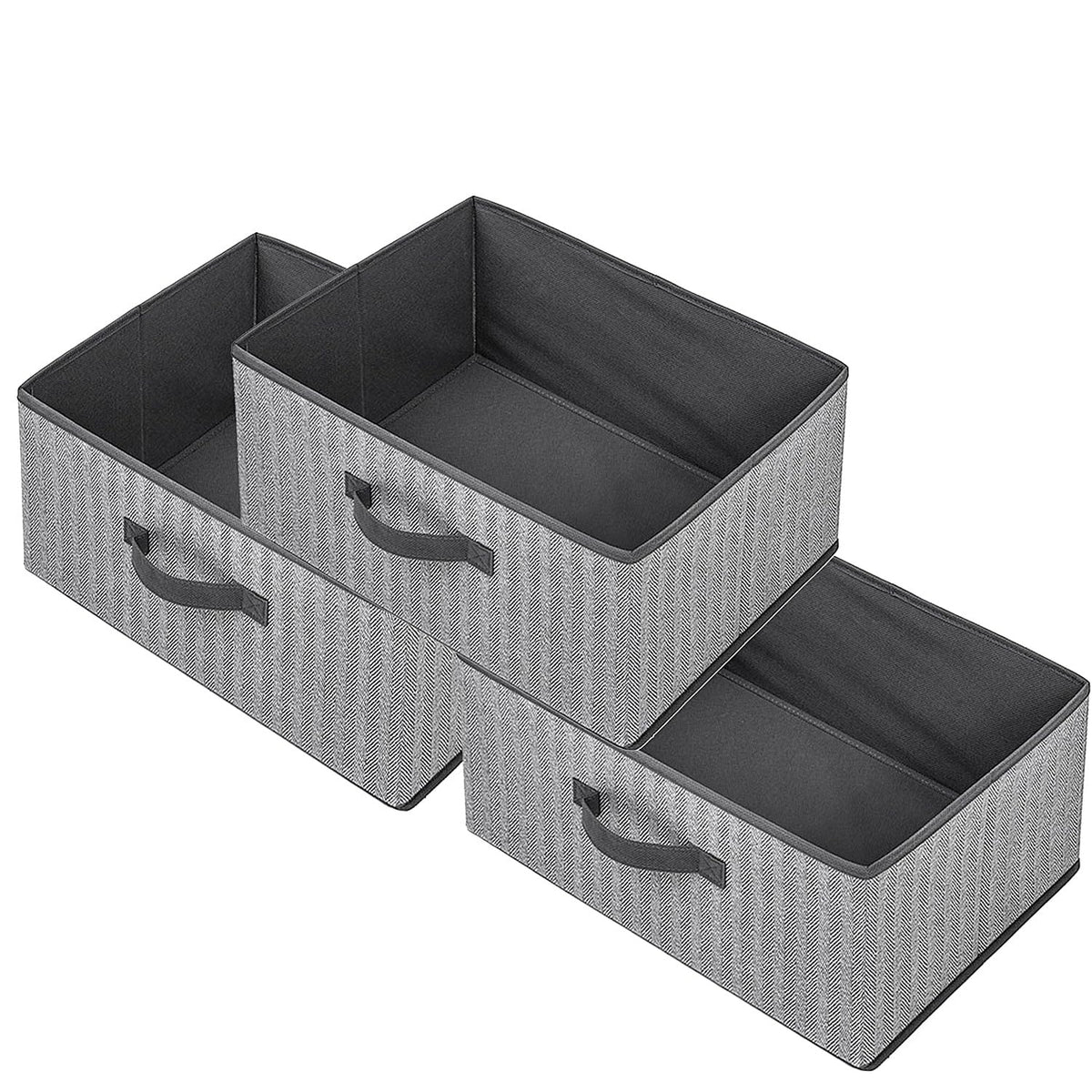 Storage Baskets, 11-Inch Woven Fabric Bins, Storage Cubes with Reinforced Handles, Organizer Bins for Closet Shelves, Foldable, for Toys, Clothes, Natural Beige (3PCS/Beige-11*11*7.8inch)