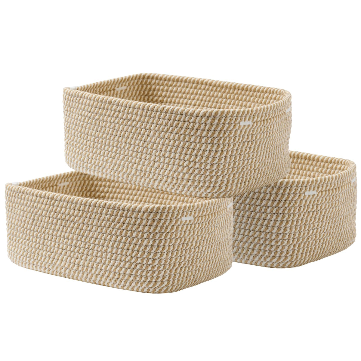 KALLAX Small Woven Storage Basket for Organizing, 12 x 8 x 4.5 inch, 3 Pack