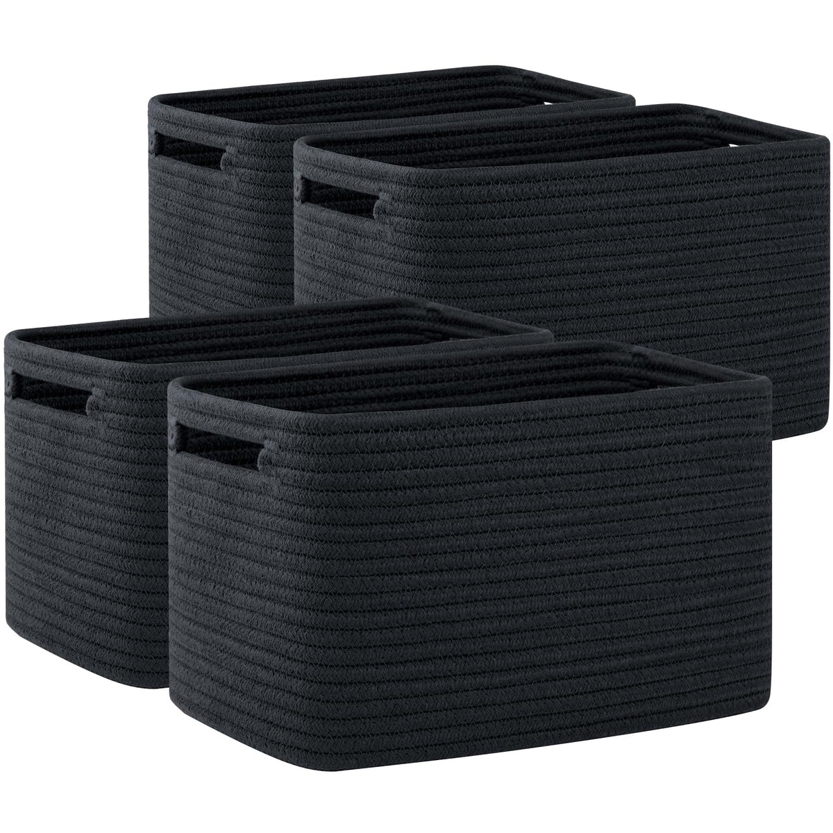 OIAHOMY 4 Pack Storage Baskets for Organizing 15L Cube Storage Bins Brown