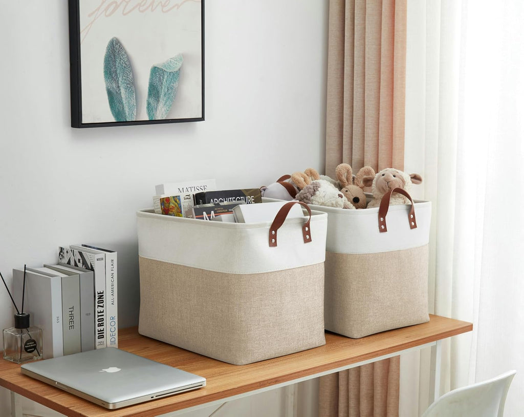 DECOMOMO Fabric Storage Bins, Extra Large Storage Baskets with Handles