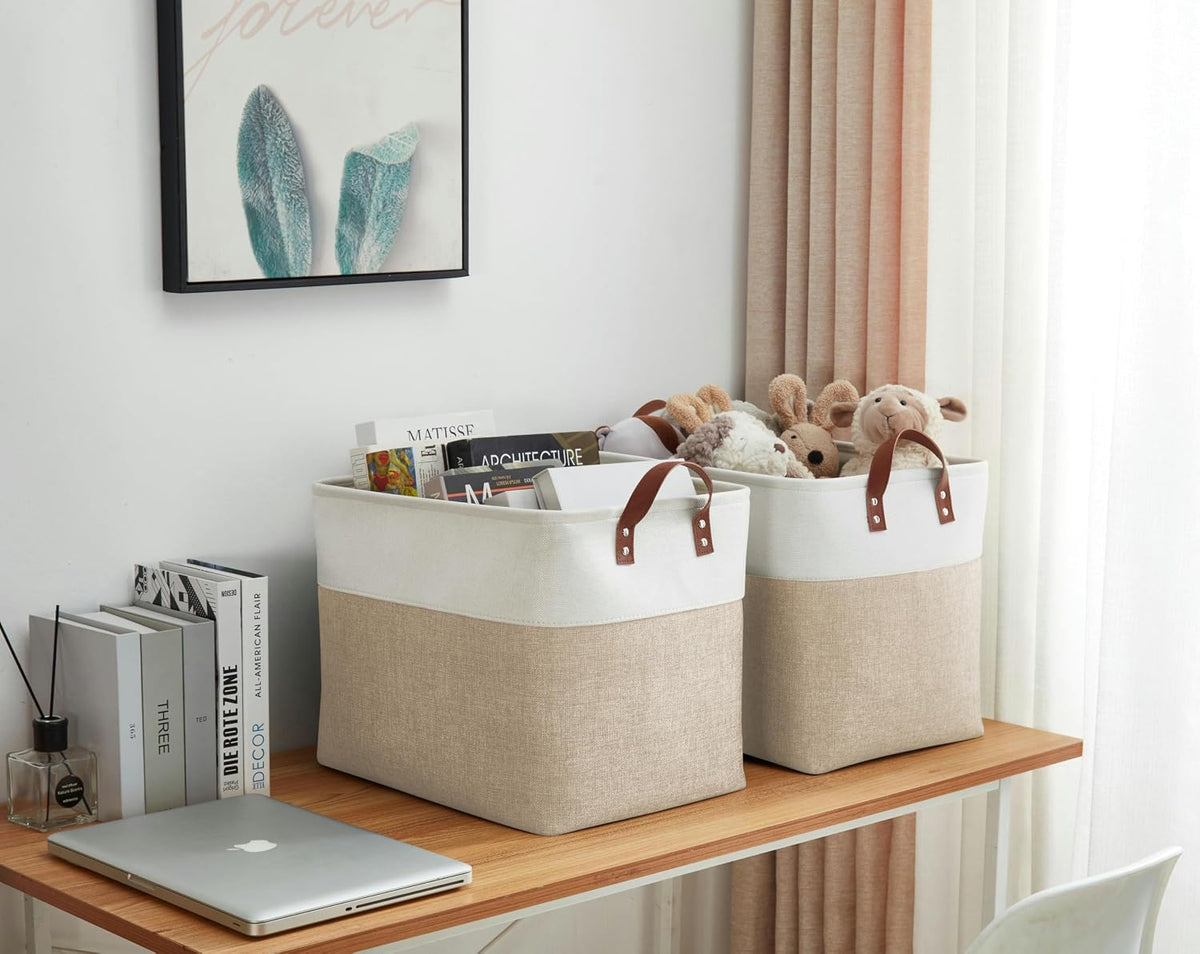 DECOMOMO Fabric Storage Bins, Extra Large Storage Baskets with Handles