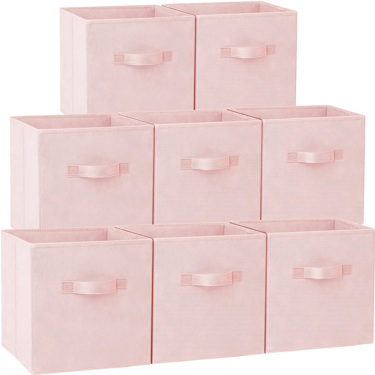Criusia Storage Cubes - 11 Inch Heavy Duty Fabric Closet Bins for Shelves, Cube Organizer - 8 Pack Collapsible Decorative Storage Bins Baskets for Organizing Clothes Blankets Toys (Grey)