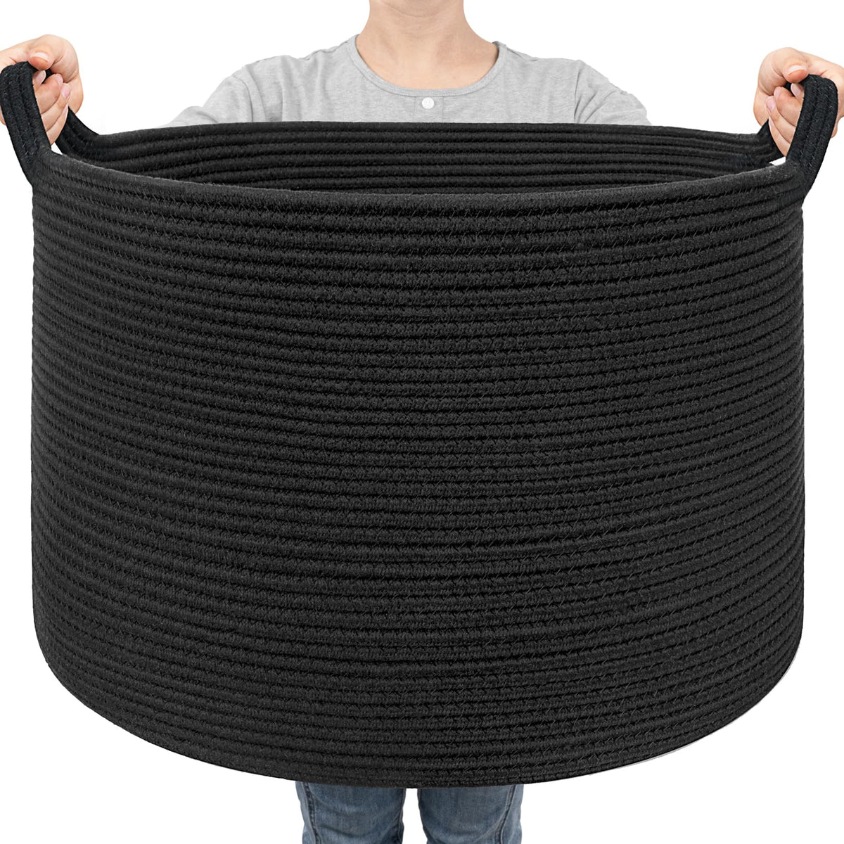 Goodpick Woven Rope Basket for Blankets Fit Nursery & Living Room, 45L