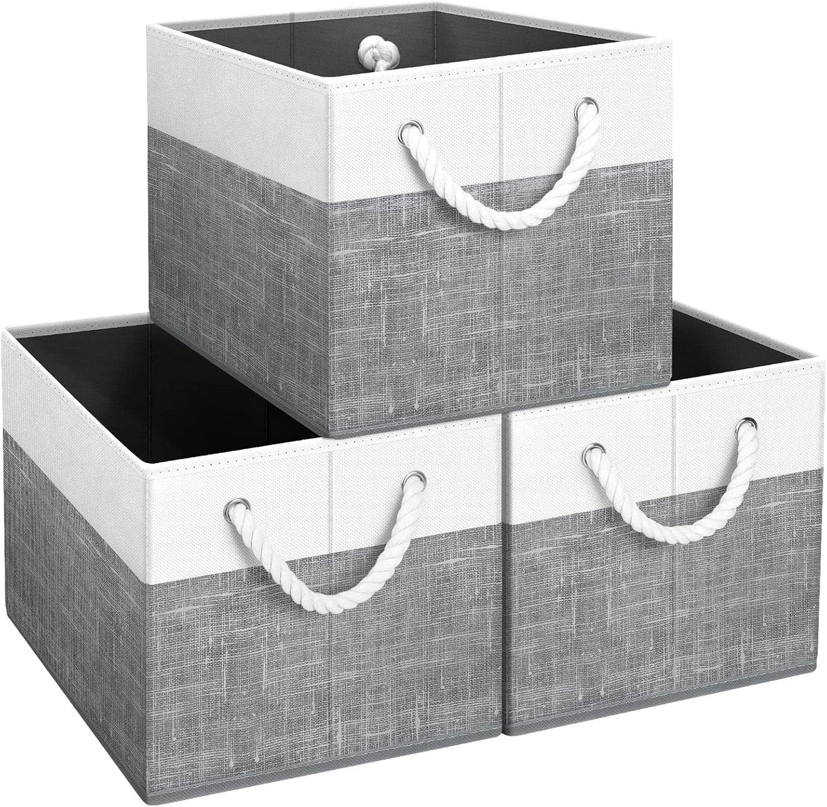Fab totes Storage Bins Foldable Storage Baskets with Rope Handles