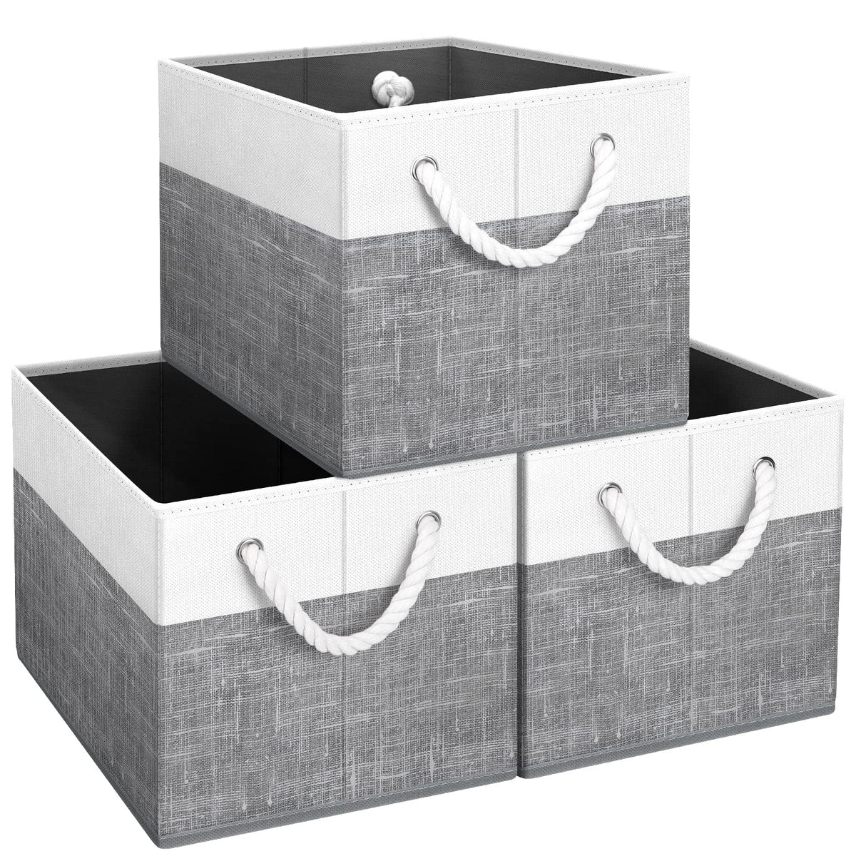 Fab totes Storage Bins Foldable Storage Baskets with Rope Handles