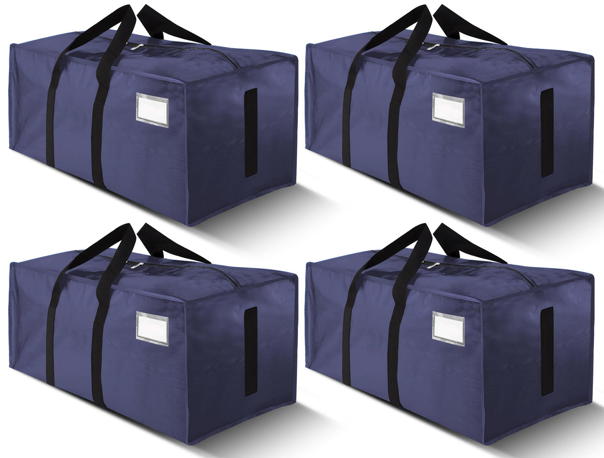 HOMESURE Supports 200lbs Heavy Duty Moving Bags - Strong Zipper & Wrap-Around Handles - Water-Resistant Storage Totes, Durable Alternative to Moving Boxes - 8 Pack - Semi-Transparent