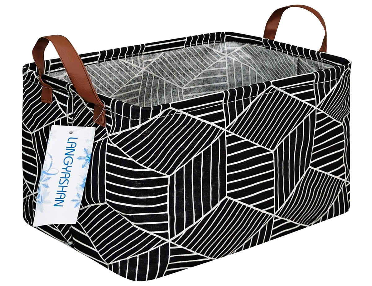 Rectangular Collapsible Grey Point Storage Basket Nursery Organizer