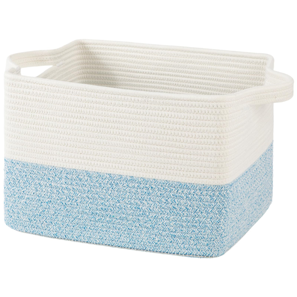 OIAHOMY Woven Storage Basket, Small Baskets for Organizing Brown & White